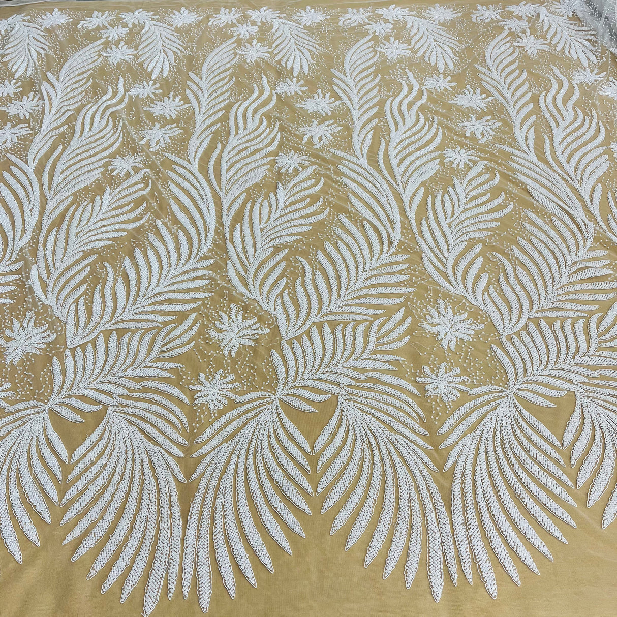 Beaded Corded Bridal Lace Mesh
