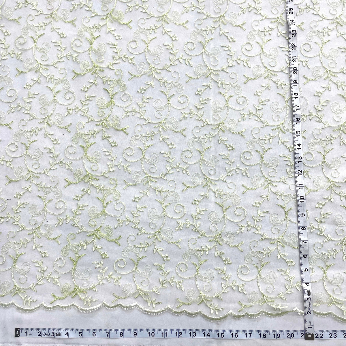 1 Yard Lace Fabric Embroidered on 100% Polyester Net Mesh 52" Wide