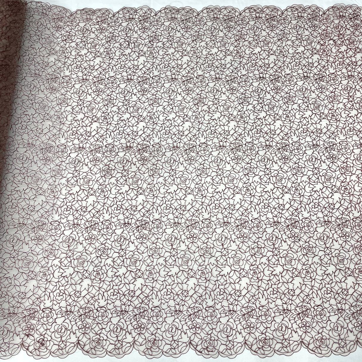 Embroidered Lace Turquoise Mesh