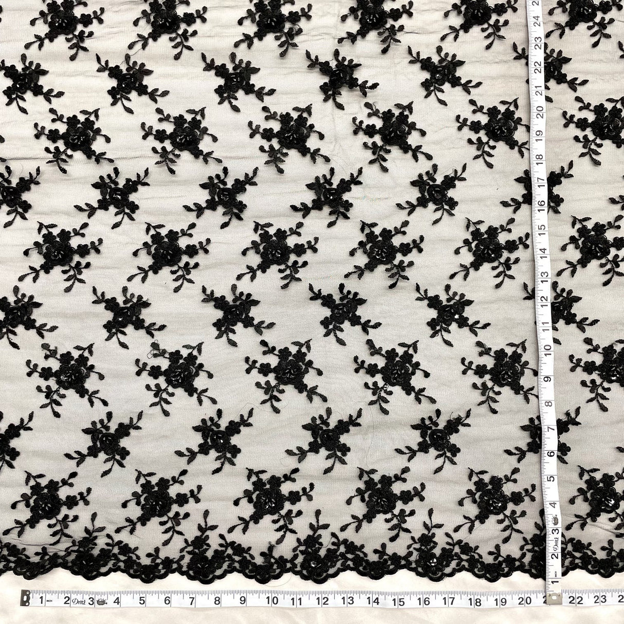 Beaded Corded Bridal Lace Fabric 52" Wide