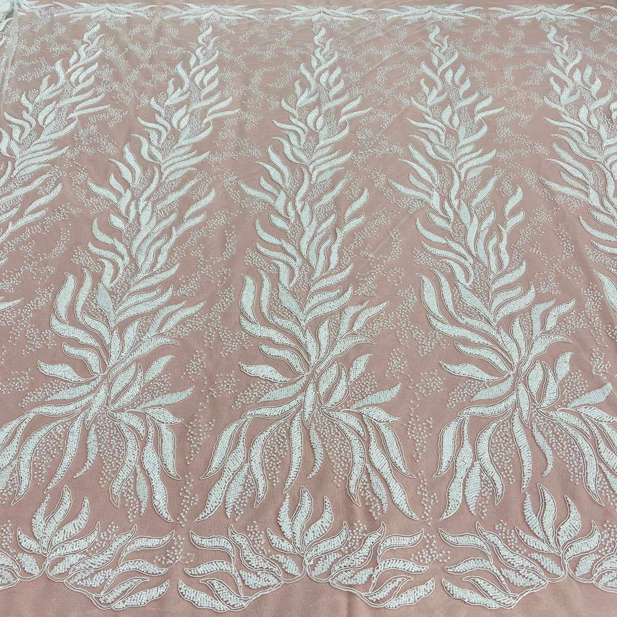 Beaded Corded Bridal Lace Fabric 58" Wide