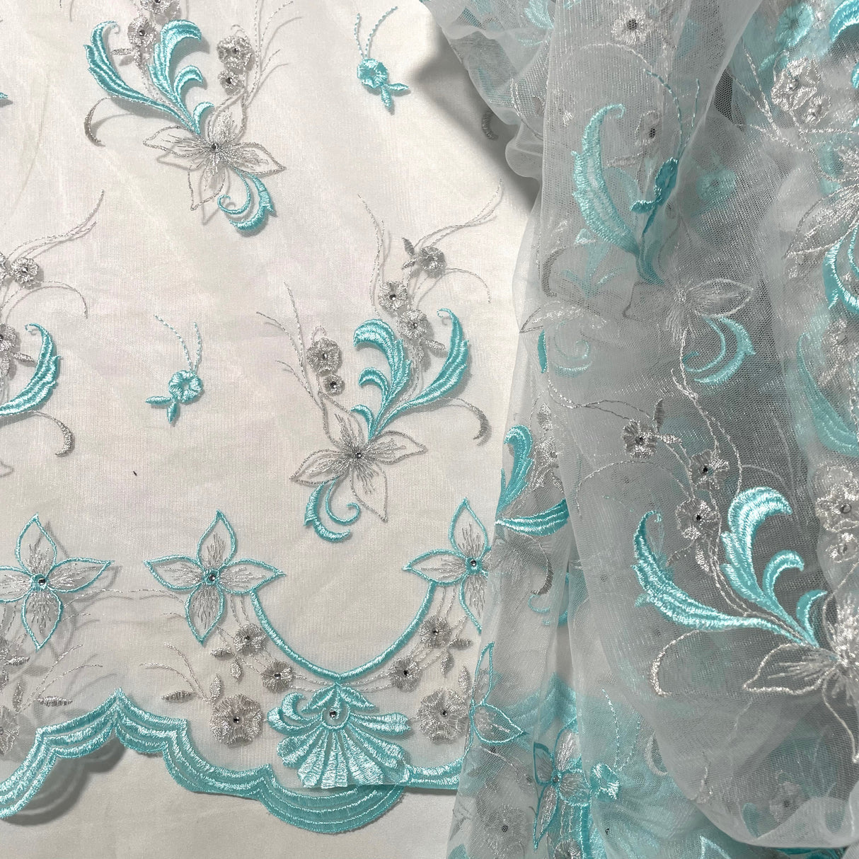 Beaded Embroidered Lace Mesh