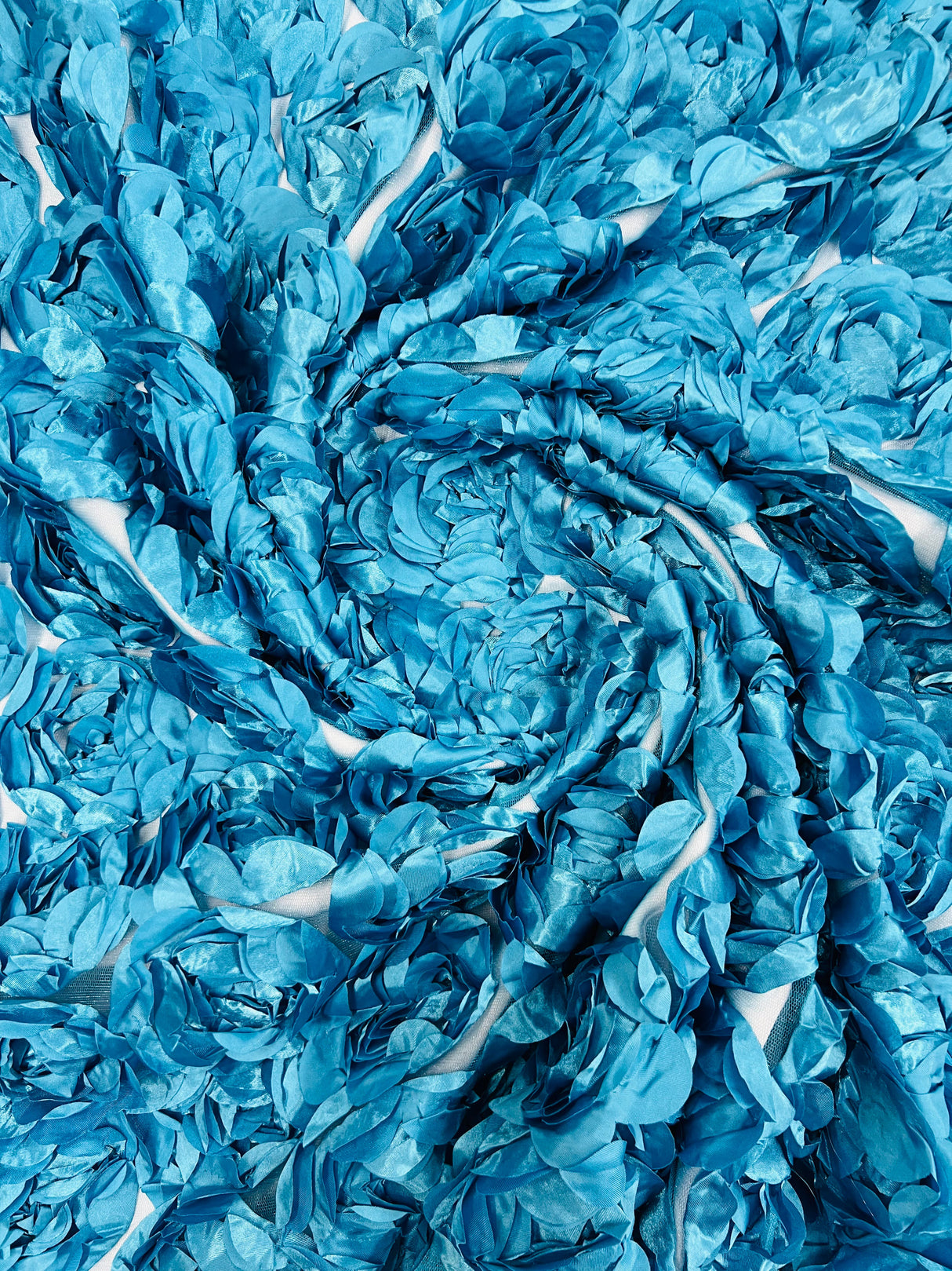 3D Roses On A Mesh Fabric - 54" Width, Color Options (1 Yard)