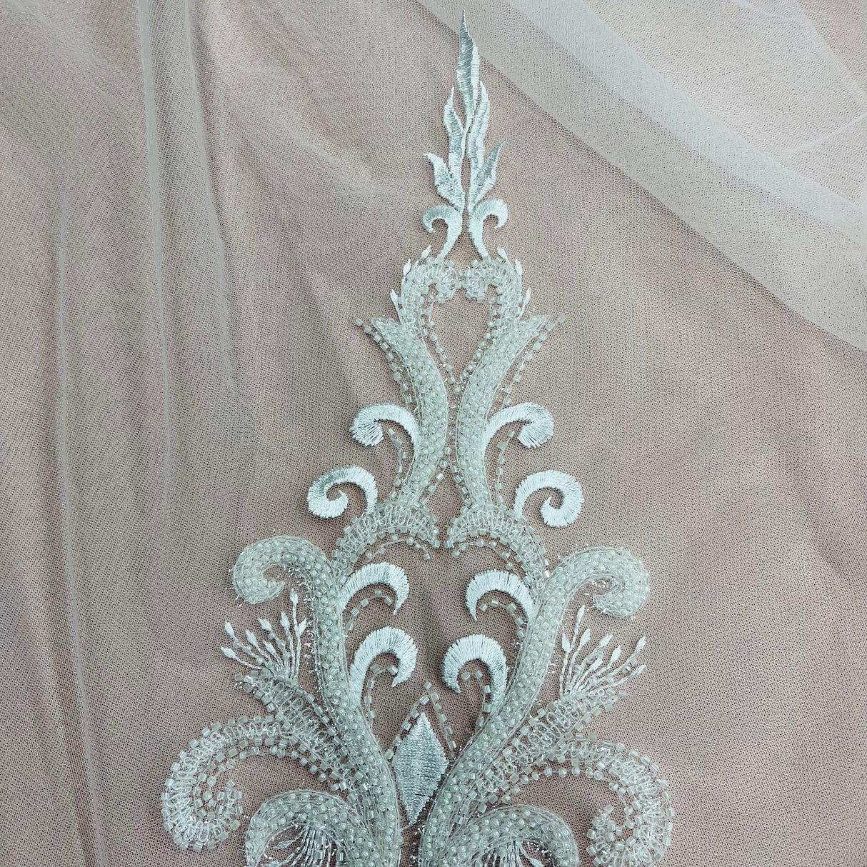 Beaded Embroidered Lace Fabric