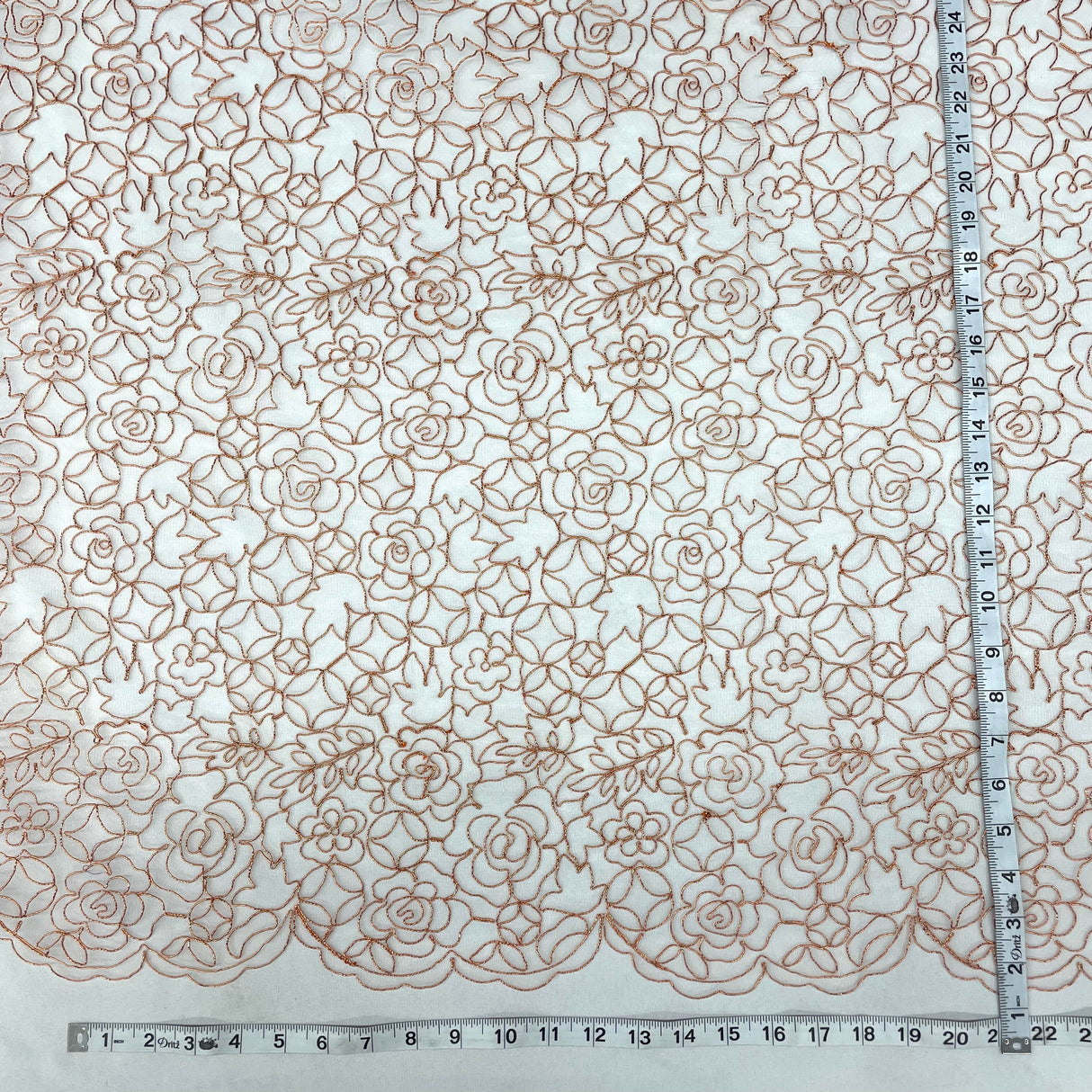 Corded Bridal Lace Fabric Embroidered Net Mesh