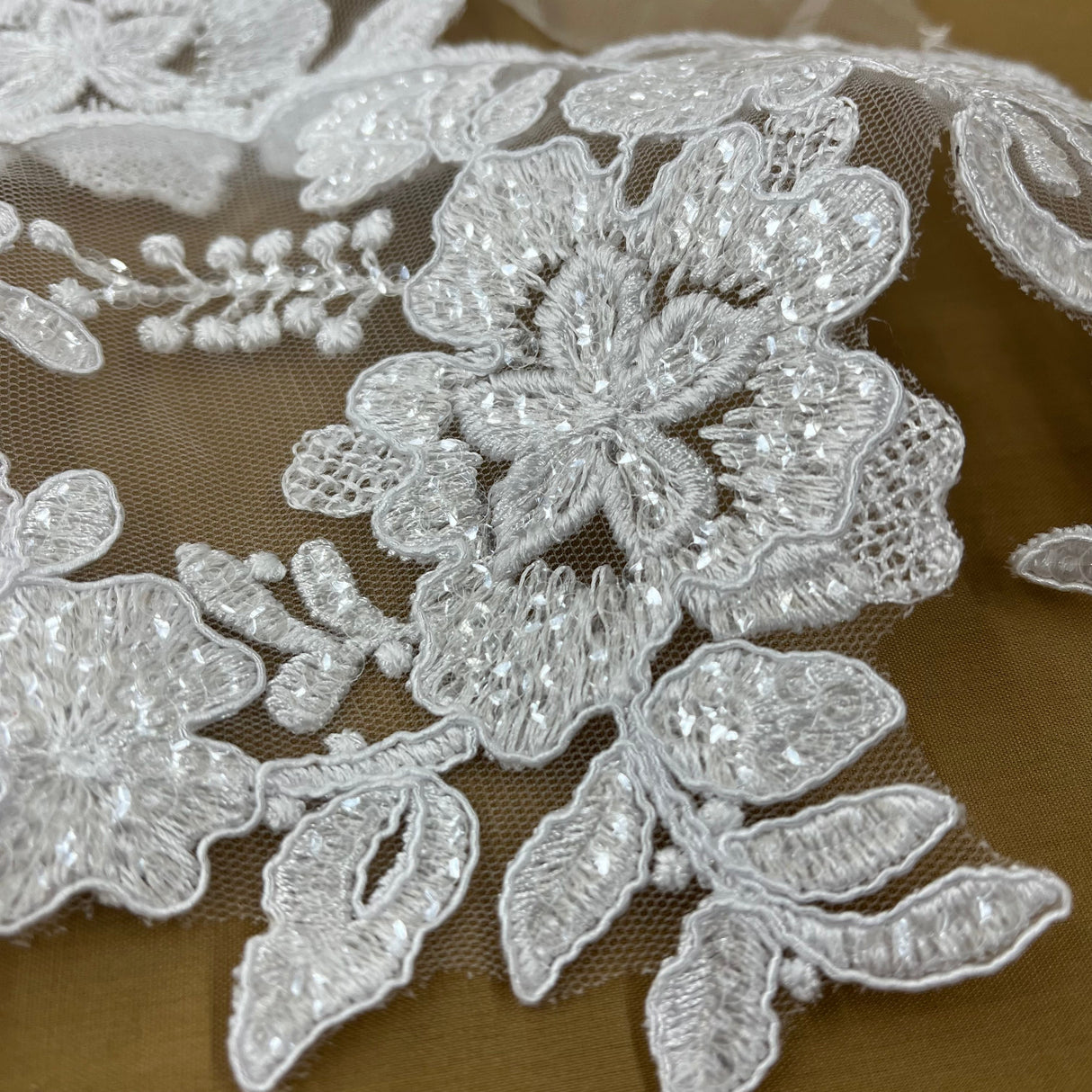 Beaded Floral Lace Trim