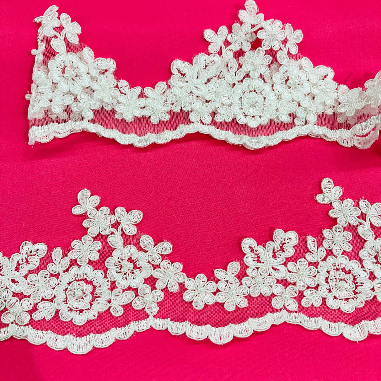Beaded Corded Lace Trim 4"