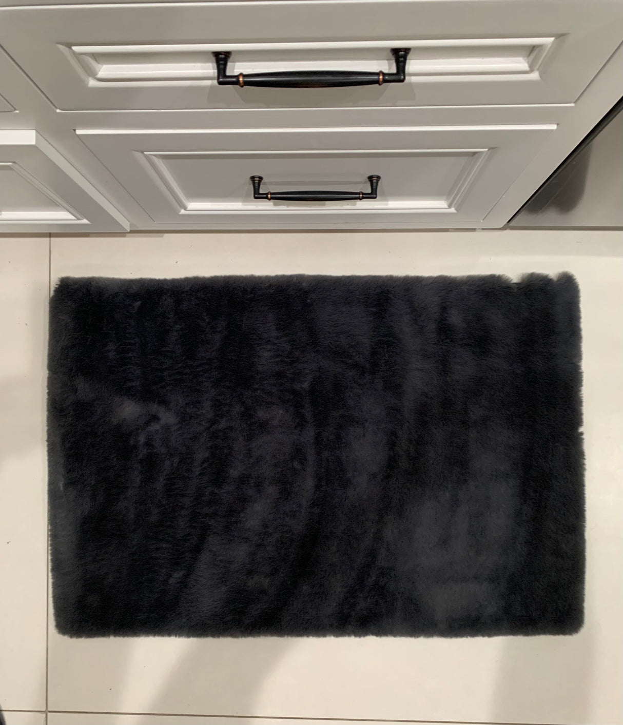 Faux Fur Rug Fabric - Charcoal Gray, 2' X 3' (1 Piece)
