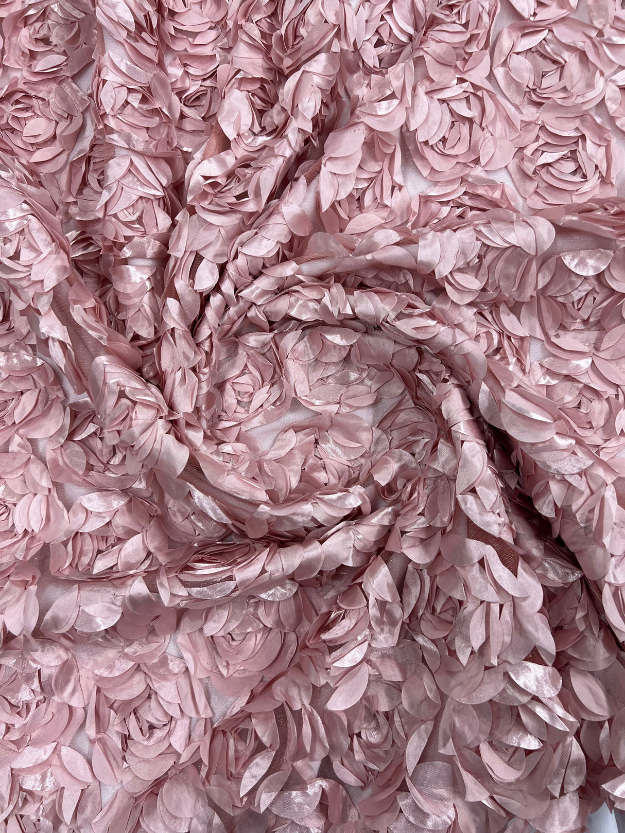 3D Roses On A Mesh Fabric - 54" Width, Color Options (1 Yard)