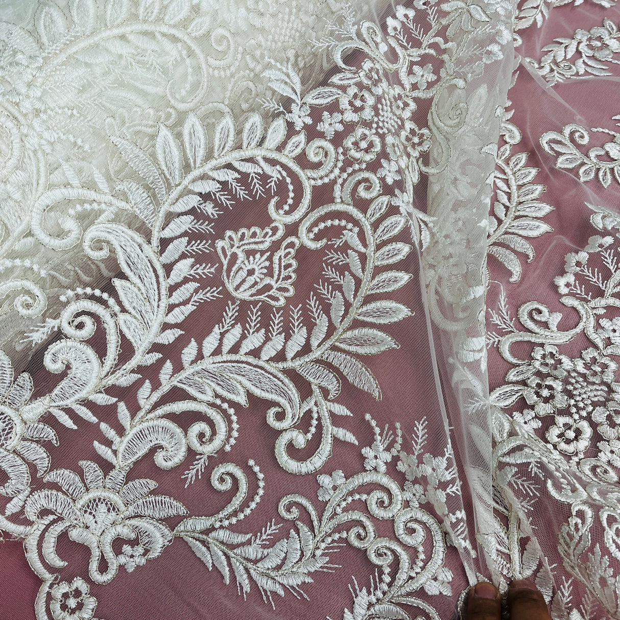 Embroidered Bridal Lace Fabric