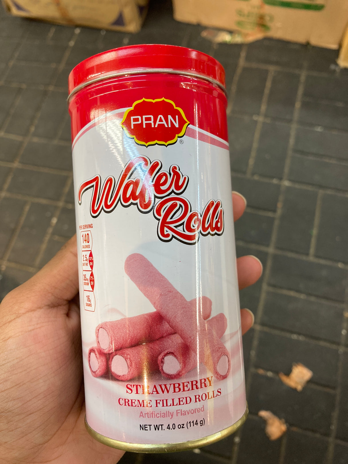 Pran Wafer Rolls Strawberry Flavor