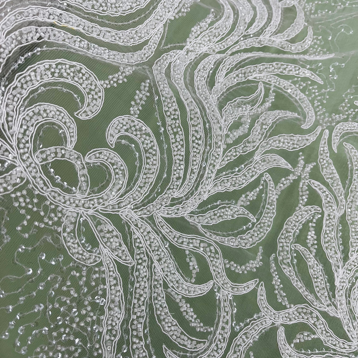 Beaded Sequined Bridal Lace Fabric
