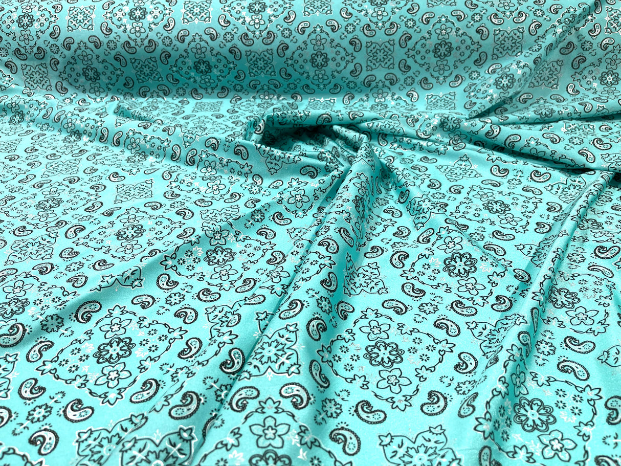 Bandanna Print Nylon Spandex Fabric - Bandanna Print, 58" Width (1 Yard)