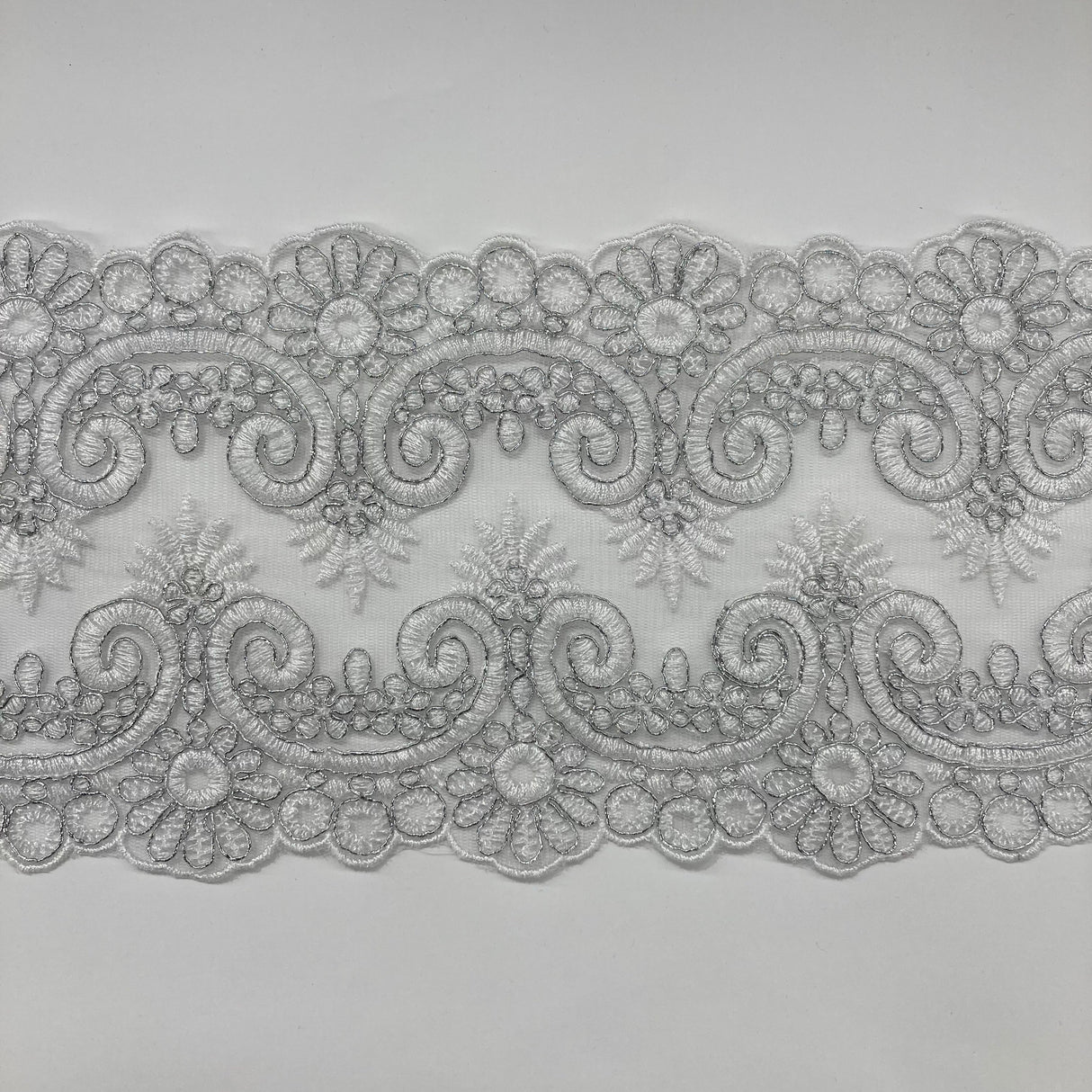 Corded Embroidered Lace Trim