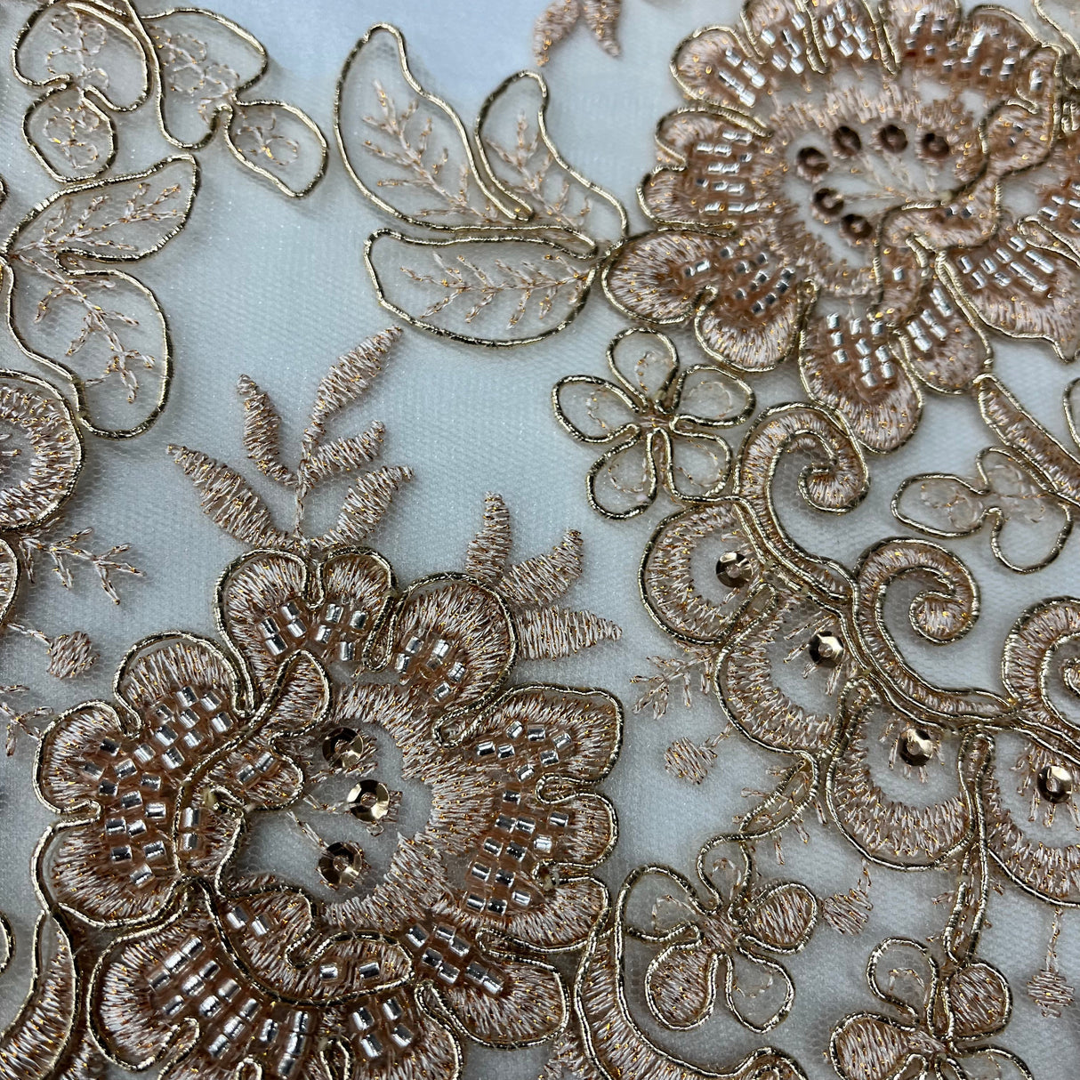 Beaded Corded Lace Trimming 15"