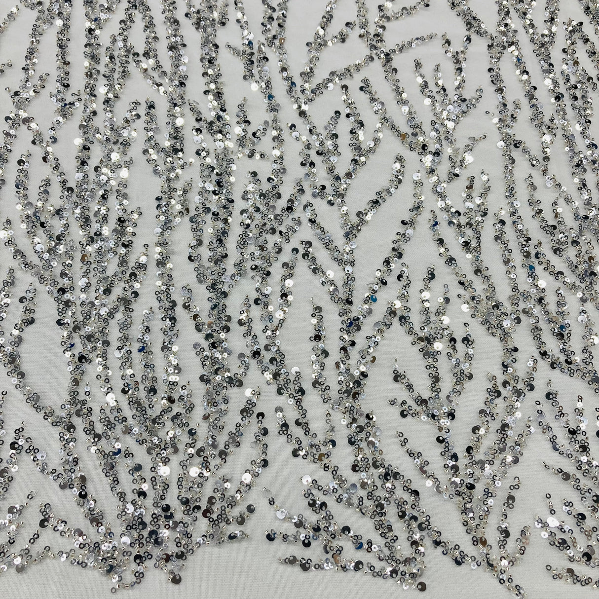 Beaded Sequined Lace Fabric