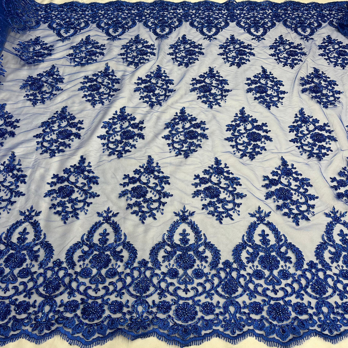 Beaded Corded Bridal Lace Fabric 53" Wide