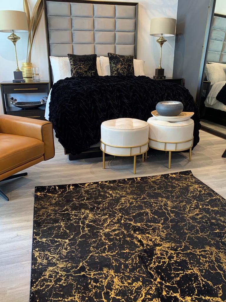 Black Gray And White Soft Plush Fluffy Lattice Design Area Rug Carpet Faux Fur Rug - Black, Lattice Design (7'6" X 10'3")