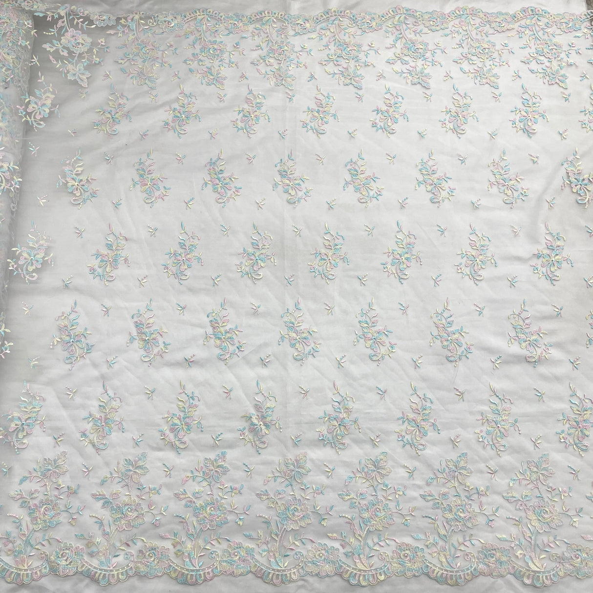 Bridal Lace Fabric Corded Embroidered 54" Wide