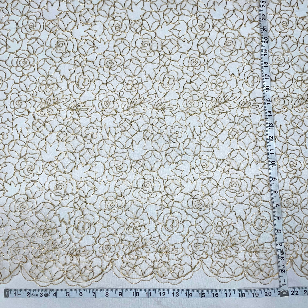 Corded Bridal Lace Fabric Embroidered Net Mesh