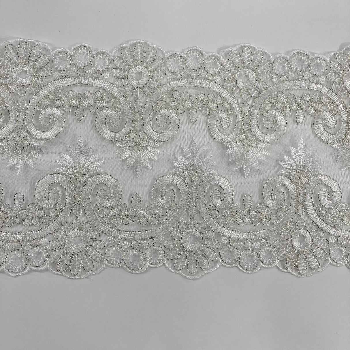 Corded Embroidered Lace Trim