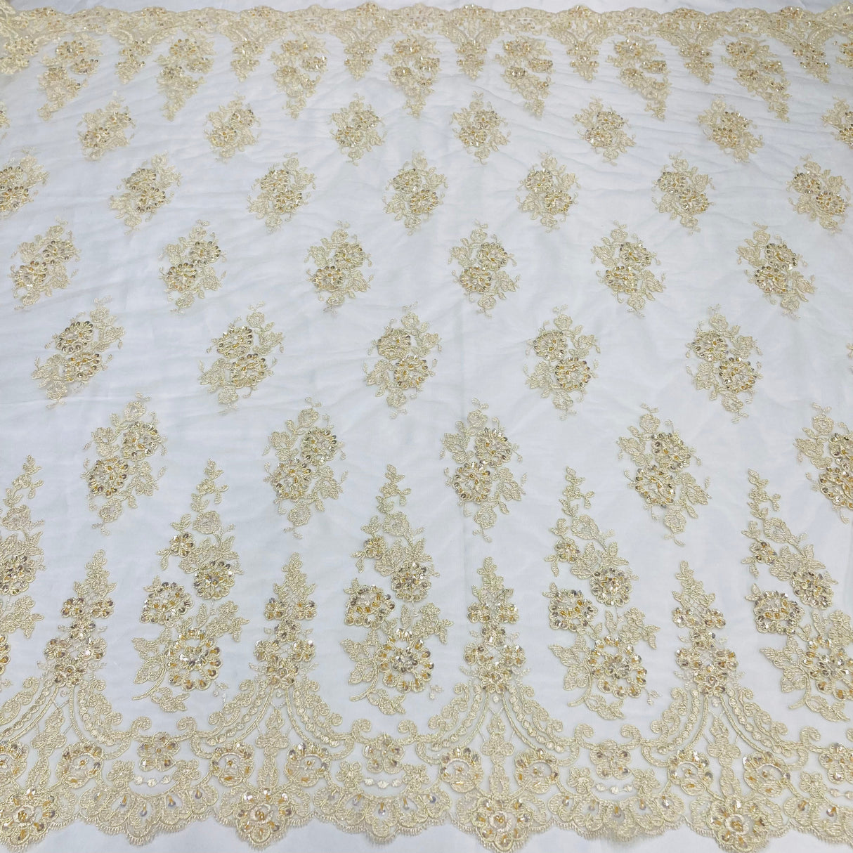 Beaded Corded Lace Fabric 52" Wide