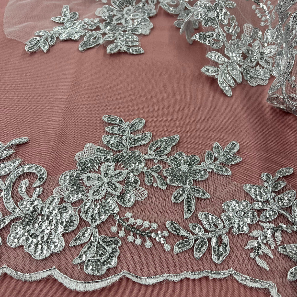 Beaded Floral Lace Trim