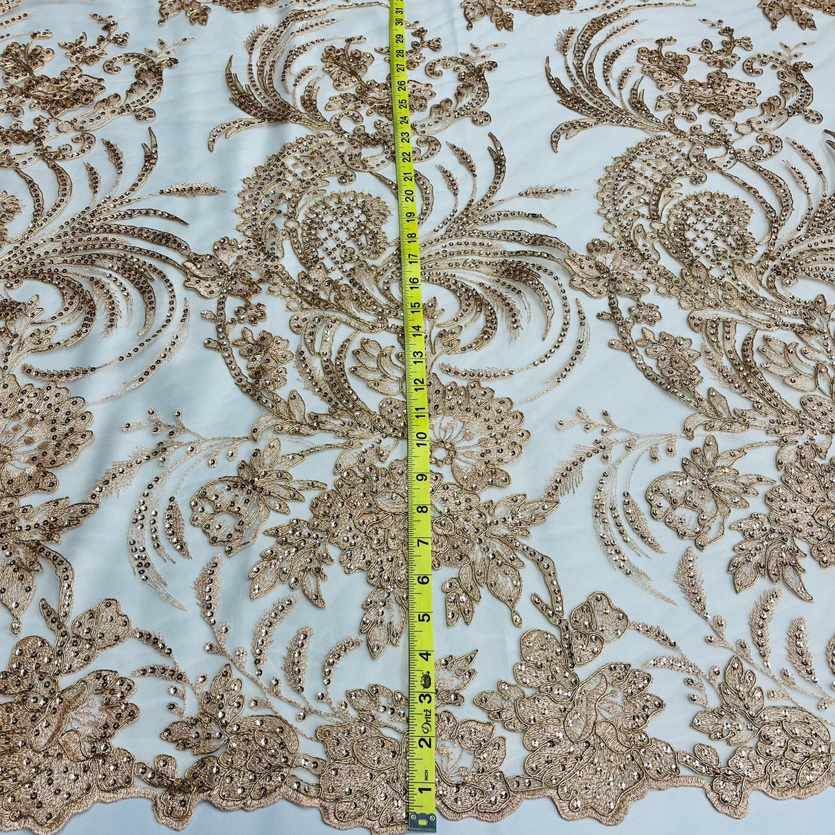 Sequined Corded Bridal Lace