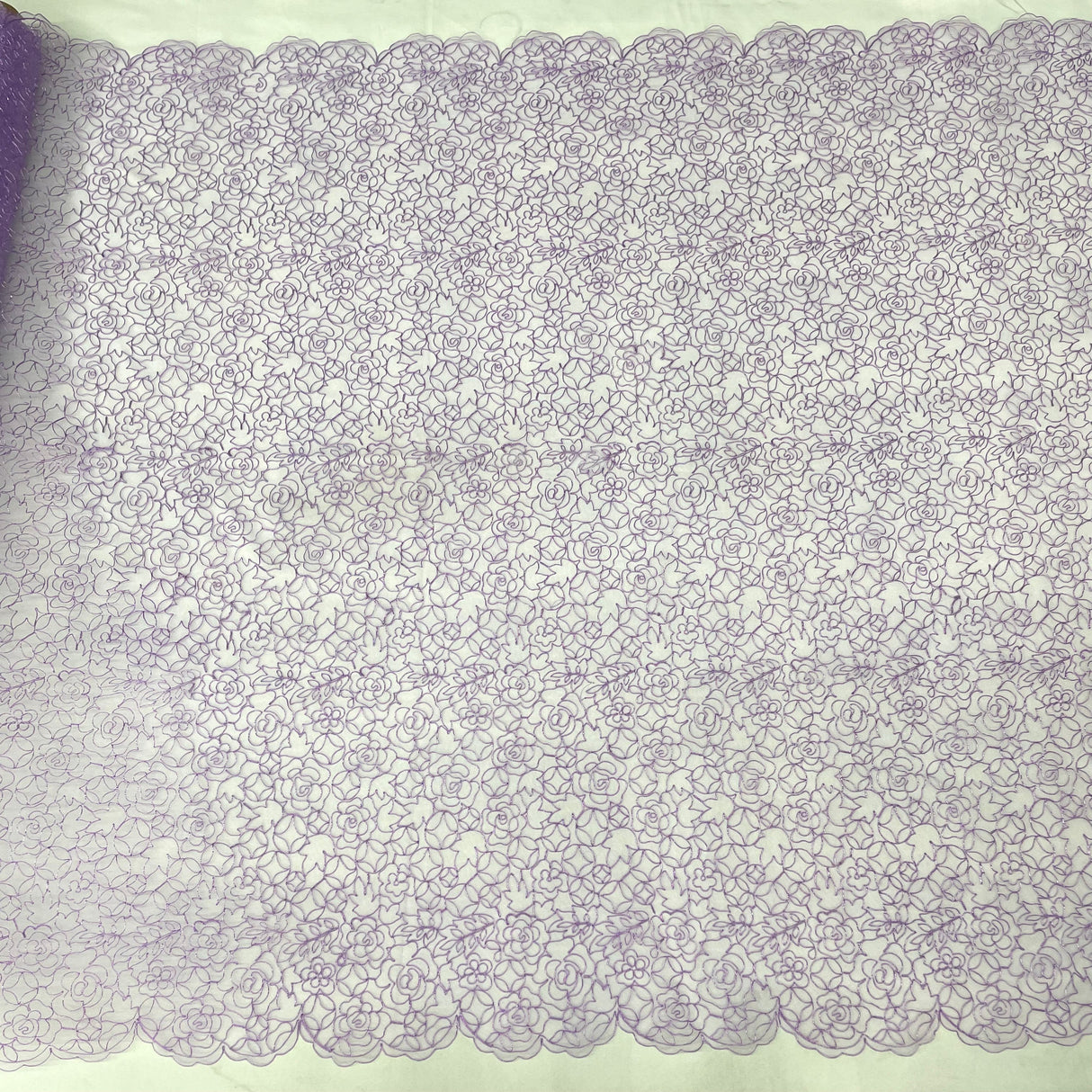 Corded Bridal Lace Fabric Embroidered Net Mesh