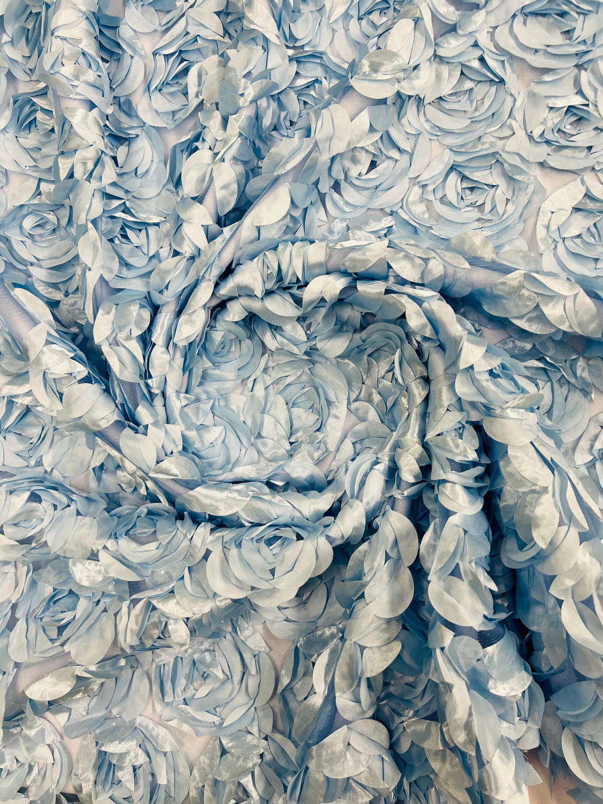 3D Roses On A Mesh Fabric - 54" Width, Color Options (1 Yard)