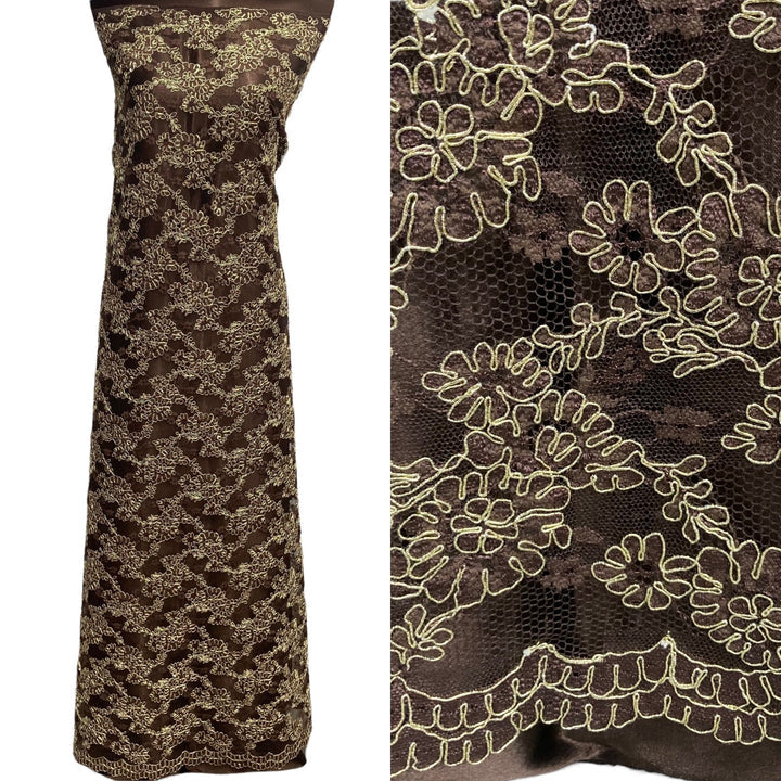 1 Yard Exquisite Corded Embroidered Bridal Lace Fabric for Special Dresses White