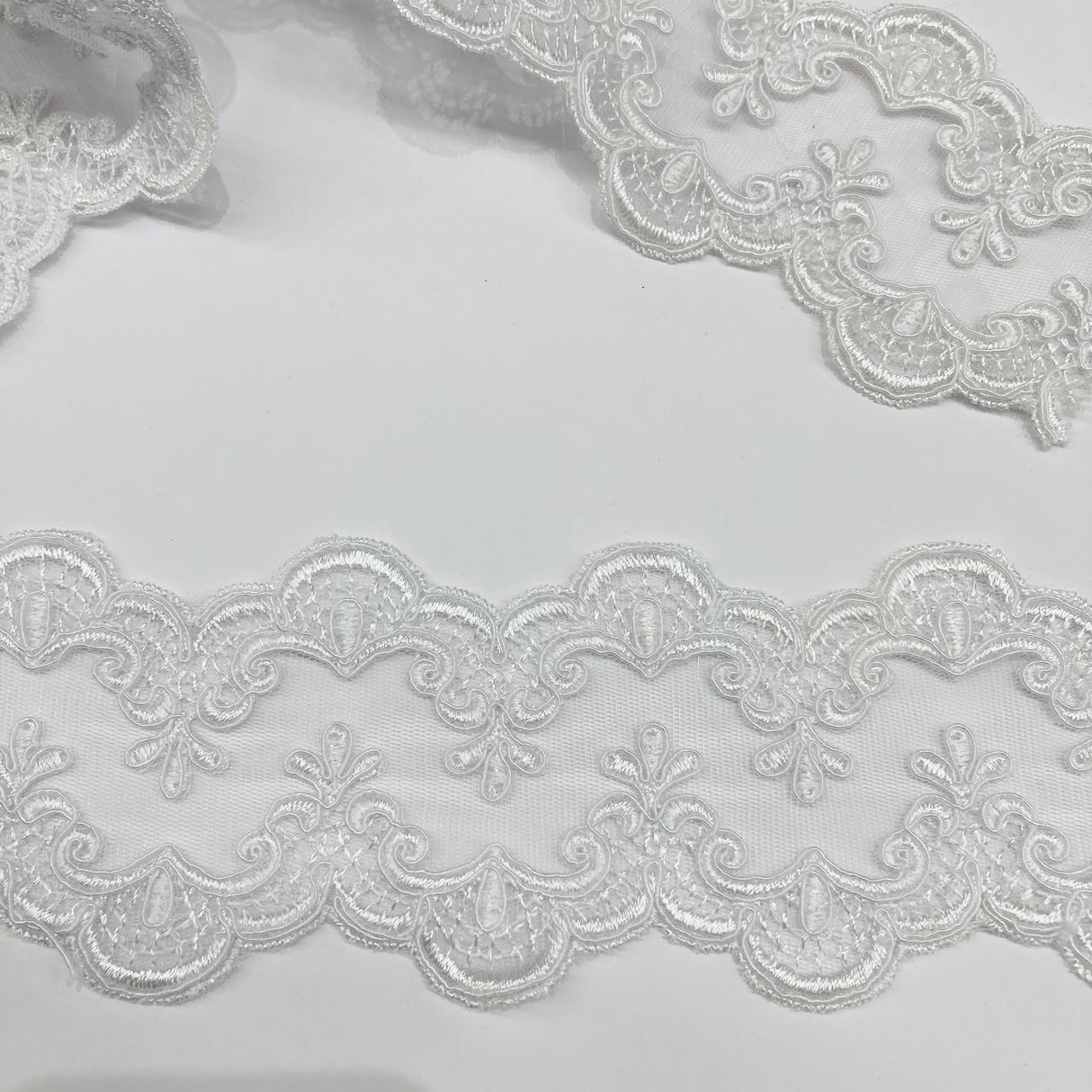 Embroidered Lace Trimming 3 Inch Wide