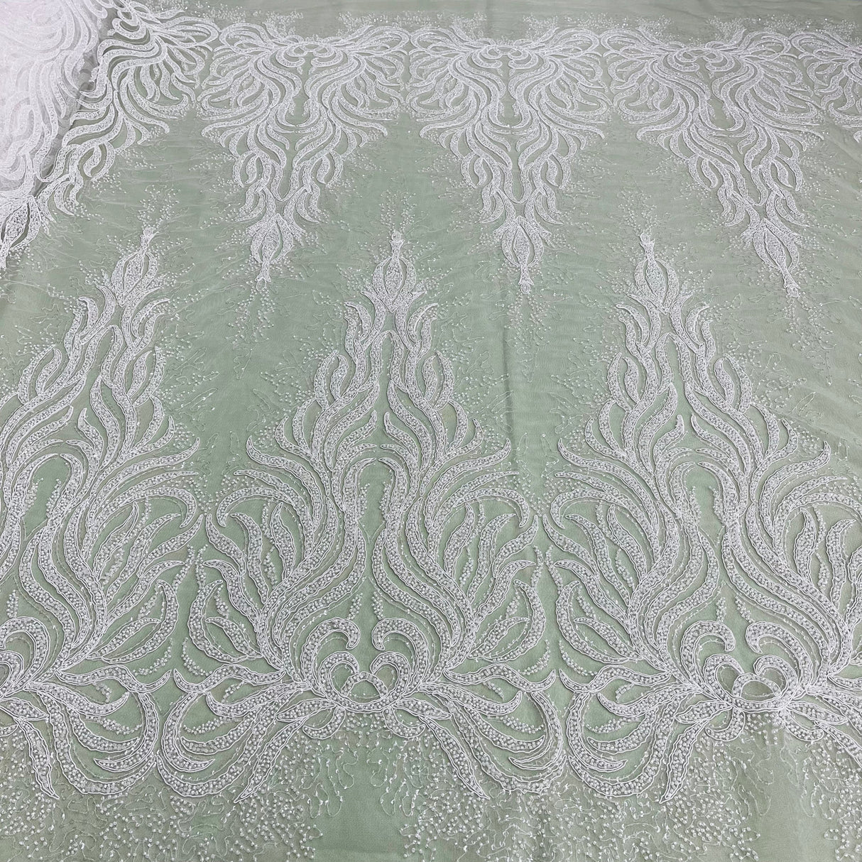 Beaded Sequined Bridal Lace Fabric