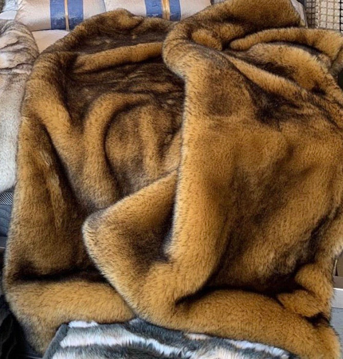 Soft Cozy Fuzzy Faux Fur Area Rug - Polyester Fabric - Black Tan, 7'6" X 10'3", 1" Pile Height (1 Piece)