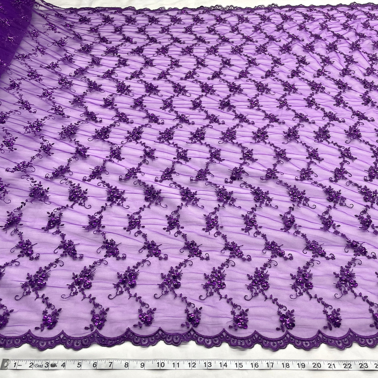 Beaded Embroidered Lace Mesh