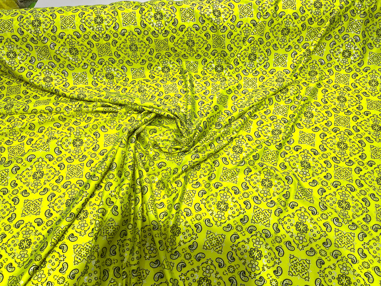 Bandanna Print Nylon Spandex Fabric - Bandanna Print, 58" Width (1 Yard)