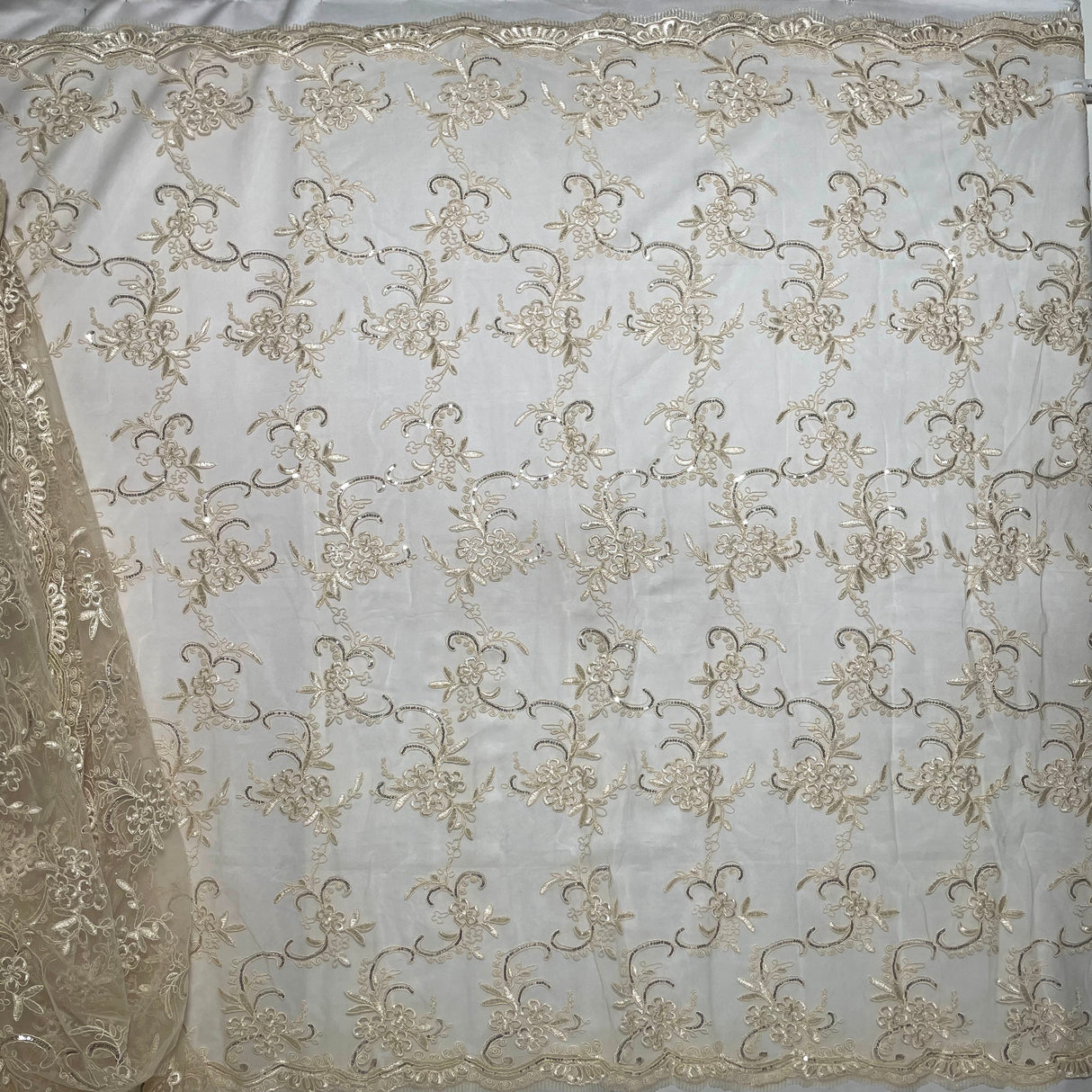 Sequined Corded Lace Fabric 54" Wide