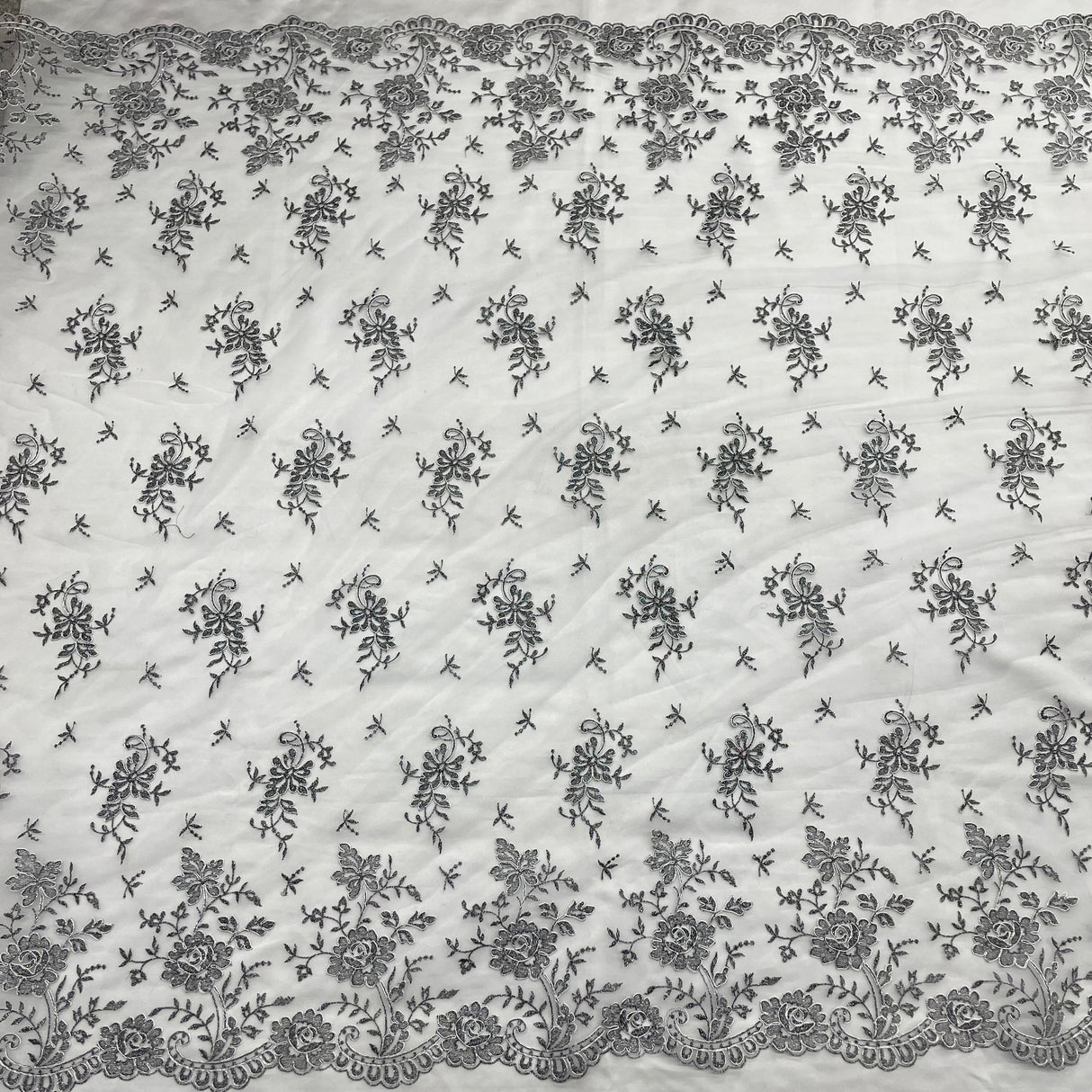 Bridal Lace Fabric Corded Embroidered 54" Wide