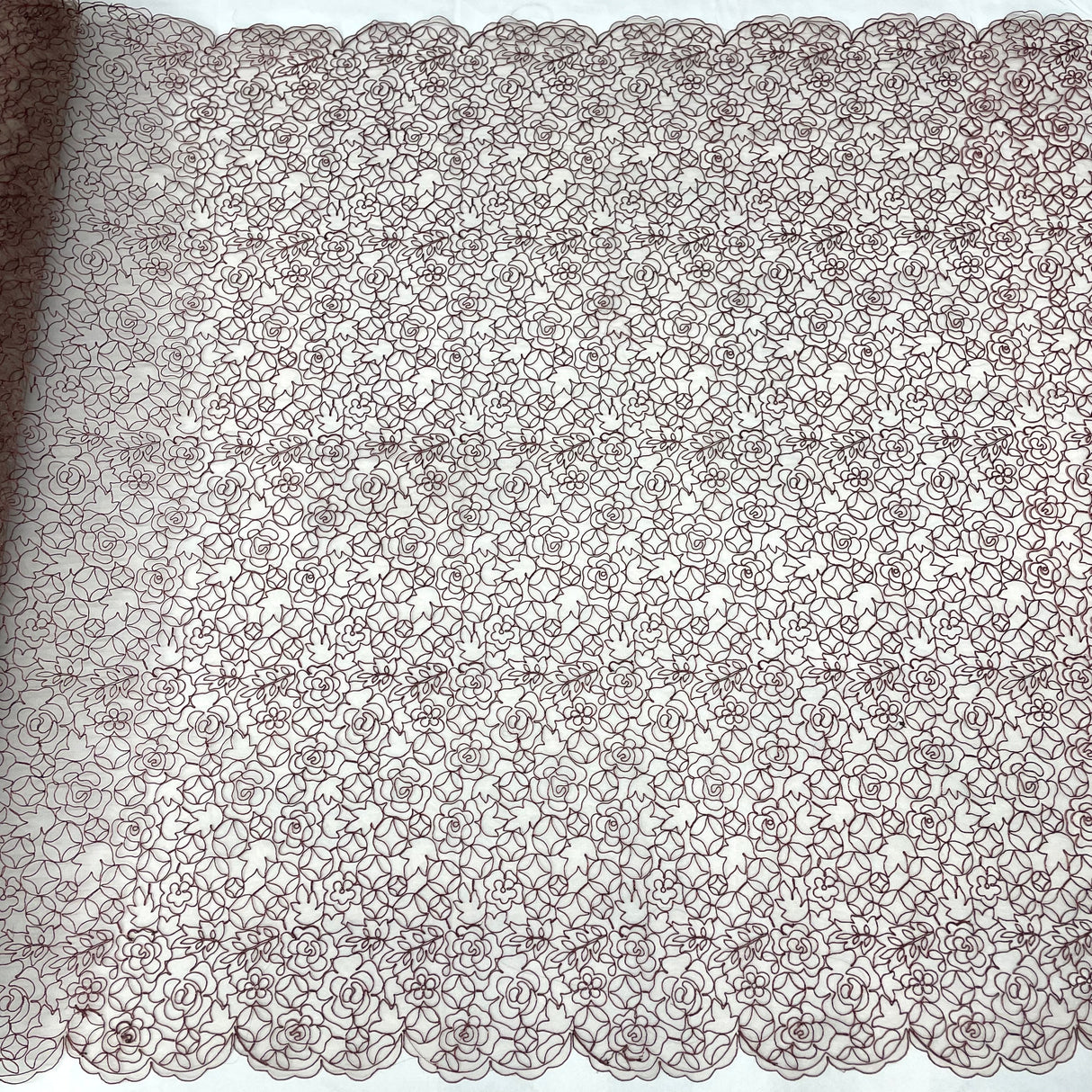Corded Bridal Lace Fabric Embroidered Net Mesh