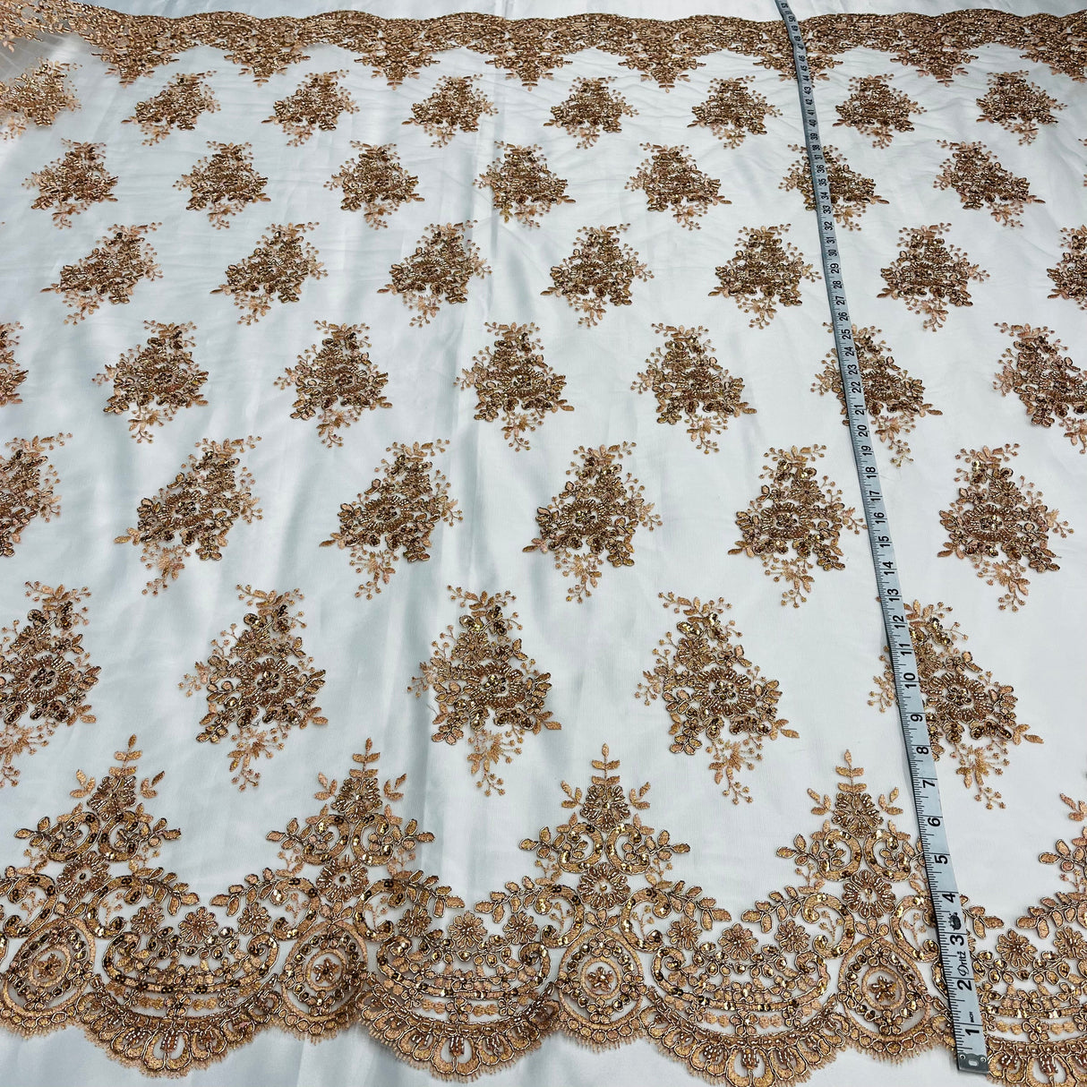 Beaded Corded Lace Fabric 56" Wide