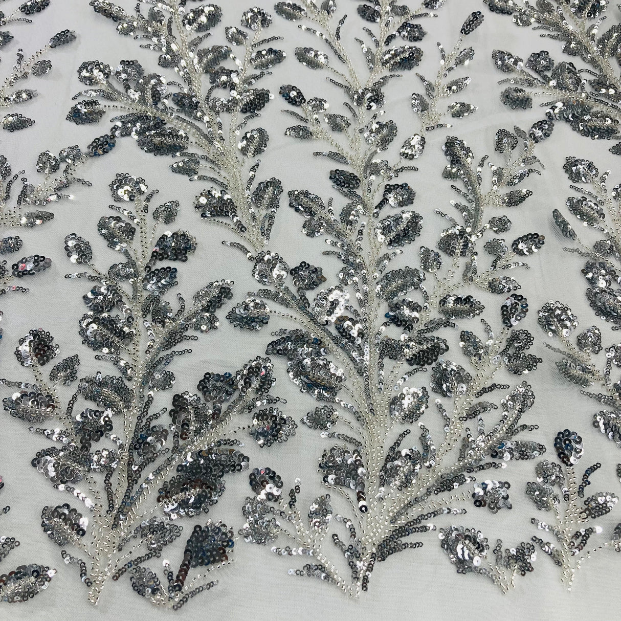 Beaded Sequined Lace Fabric