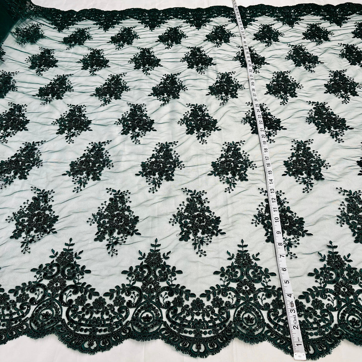 Beaded Corded Lace Fabric 56" Wide