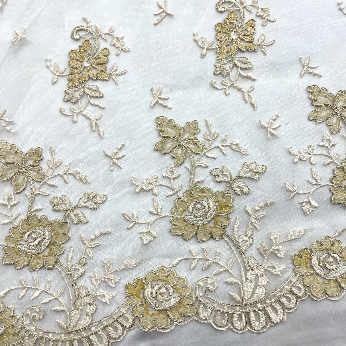 Bridal Lace Fabric Corded Embroidered 54" Wide