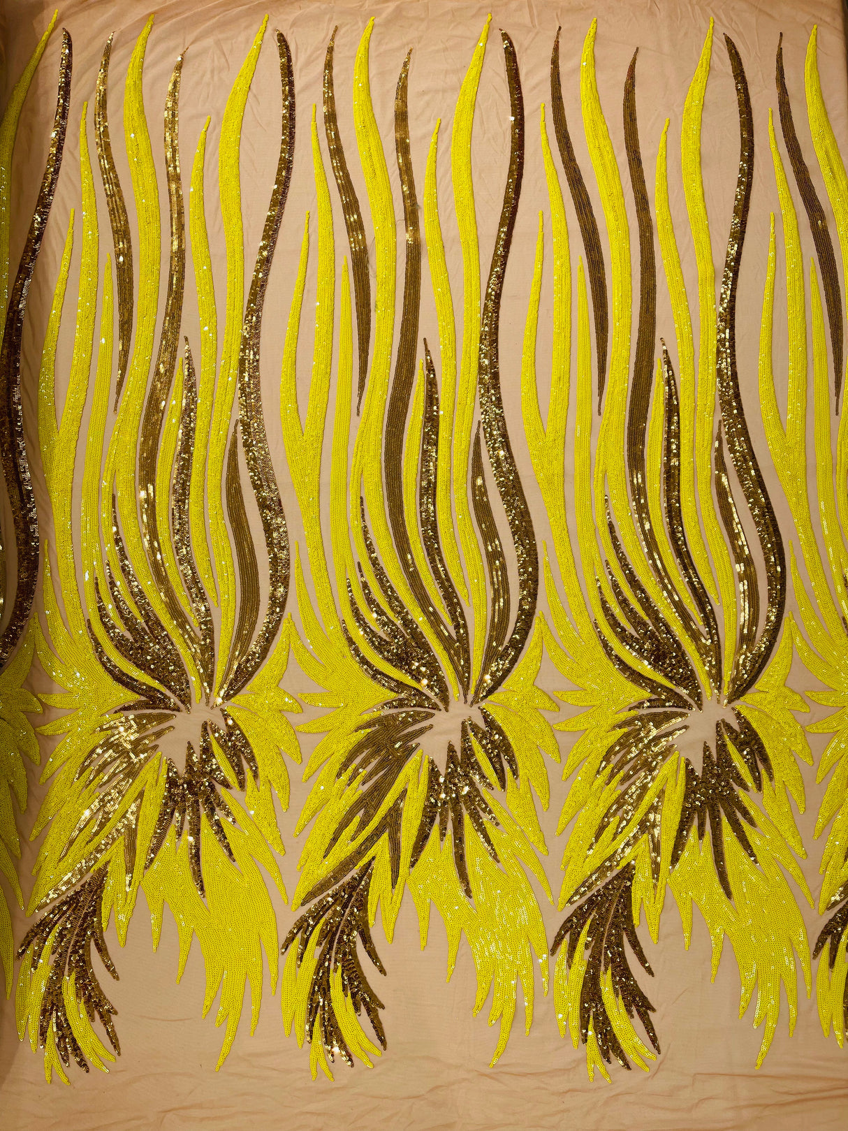 Wing Sequin Polyester Fabric - Angel Wing Sequin Mesh, 54" Width (1 Yard)