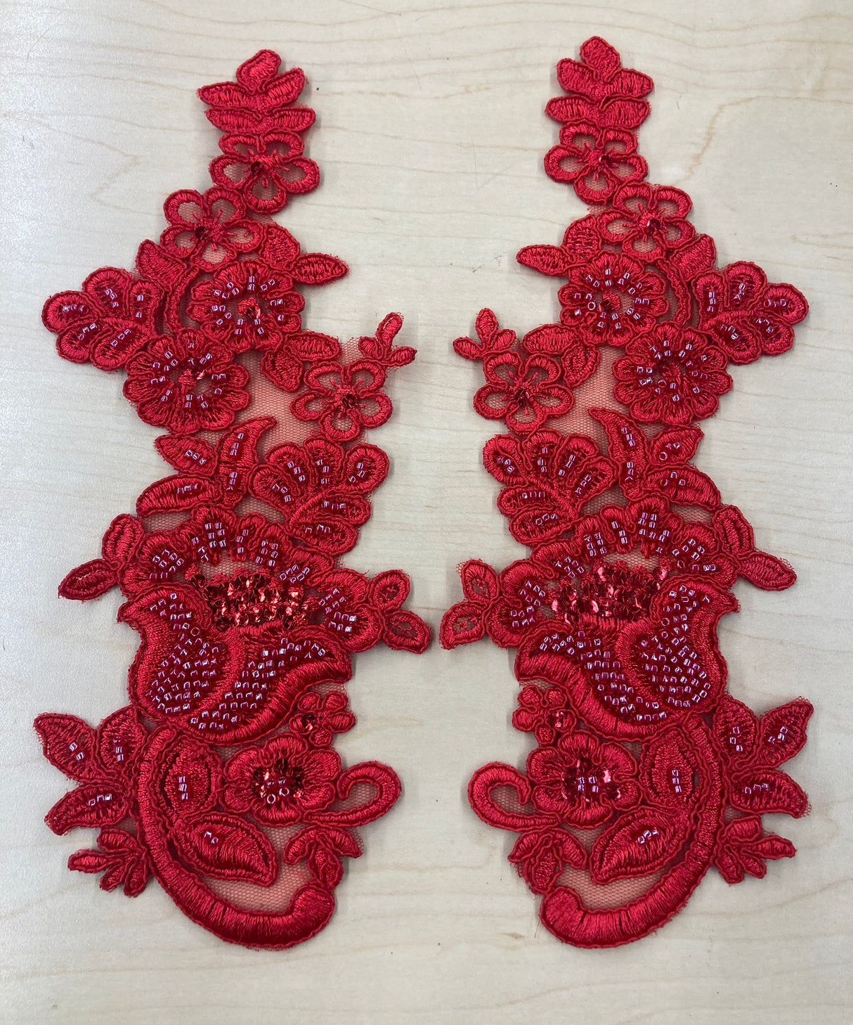 Beaded Floral Lace Applique Mesh