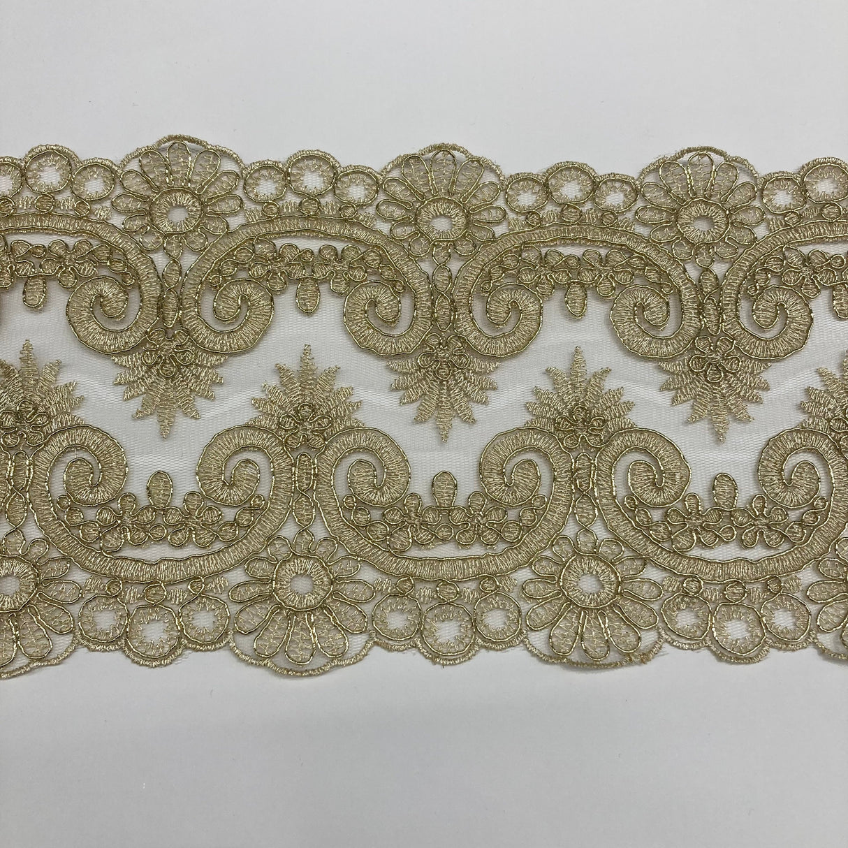 Corded Embroidered Lace Trim