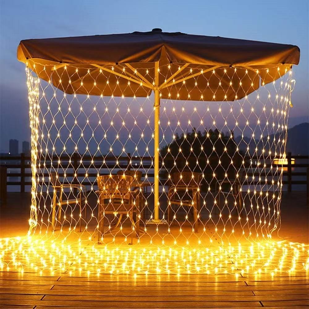 LED Net String Lights, 3m×2m Christmas Net Lights, 96/192 LEDs IP44 Waterproof Connectable Outdoor Mesh