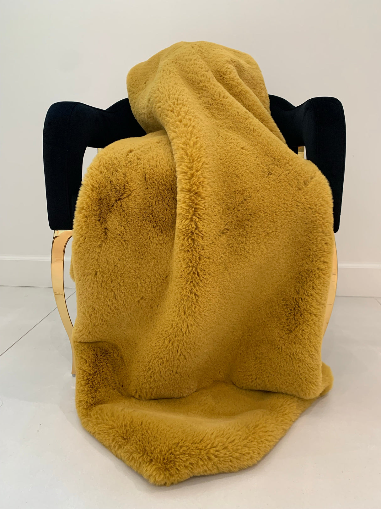 Soft Cozy Faux Fur Blanket - Honey Gold Faux Fur Fabric, 50" X 60" (1 Piece)