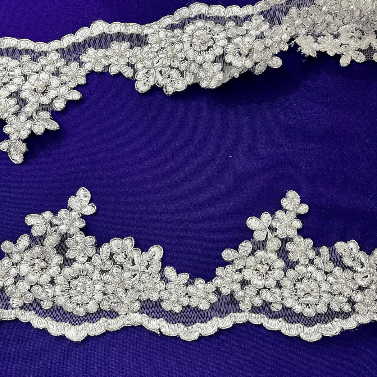 Beaded Corded Lace Trim 4"