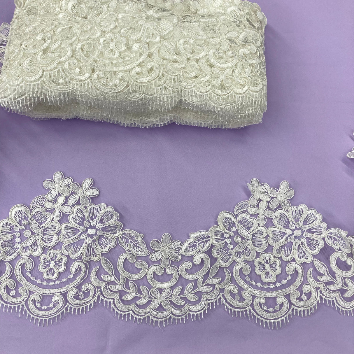 Embroidered Corded Lace Trim